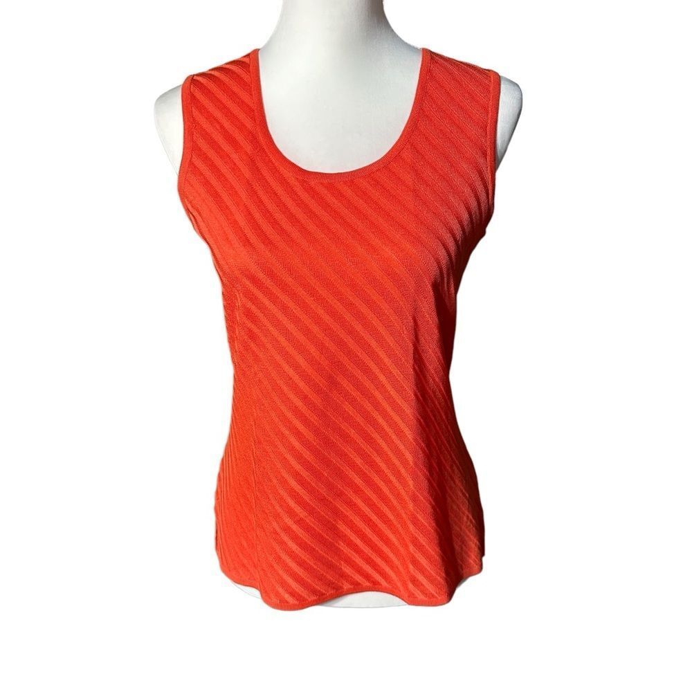 Ming Wang Orange Knit Sleeveless Top Sz XS NWT